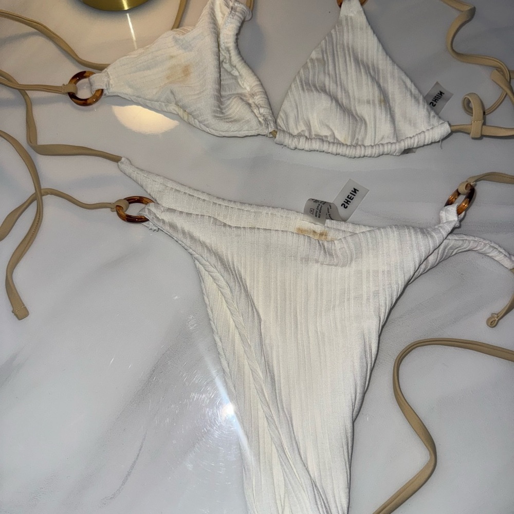 White Ribbed Bikini Set - Picture 3 of 4